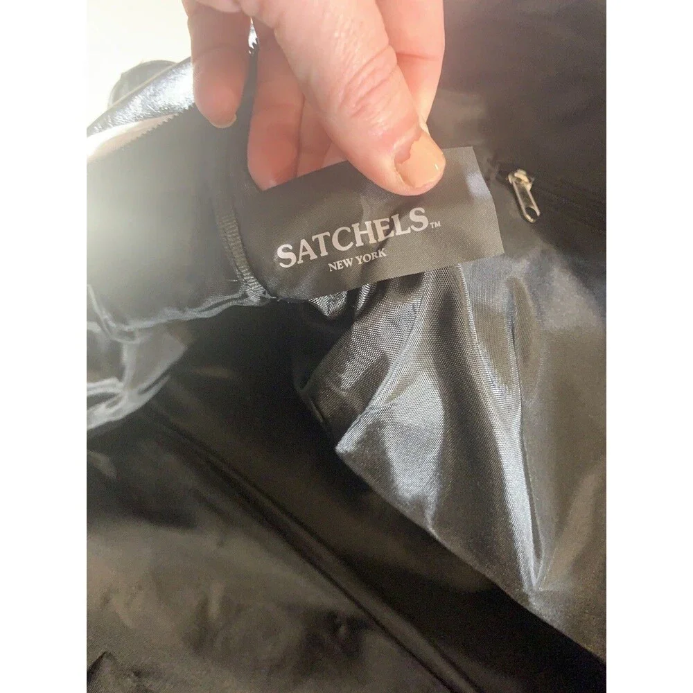 Satchels new york Waste Management Black & White Logo Duffle Bag